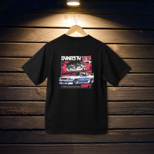 Drift Dynasty T-shirt - Urban Streetwear with Anime & JDM Car Design